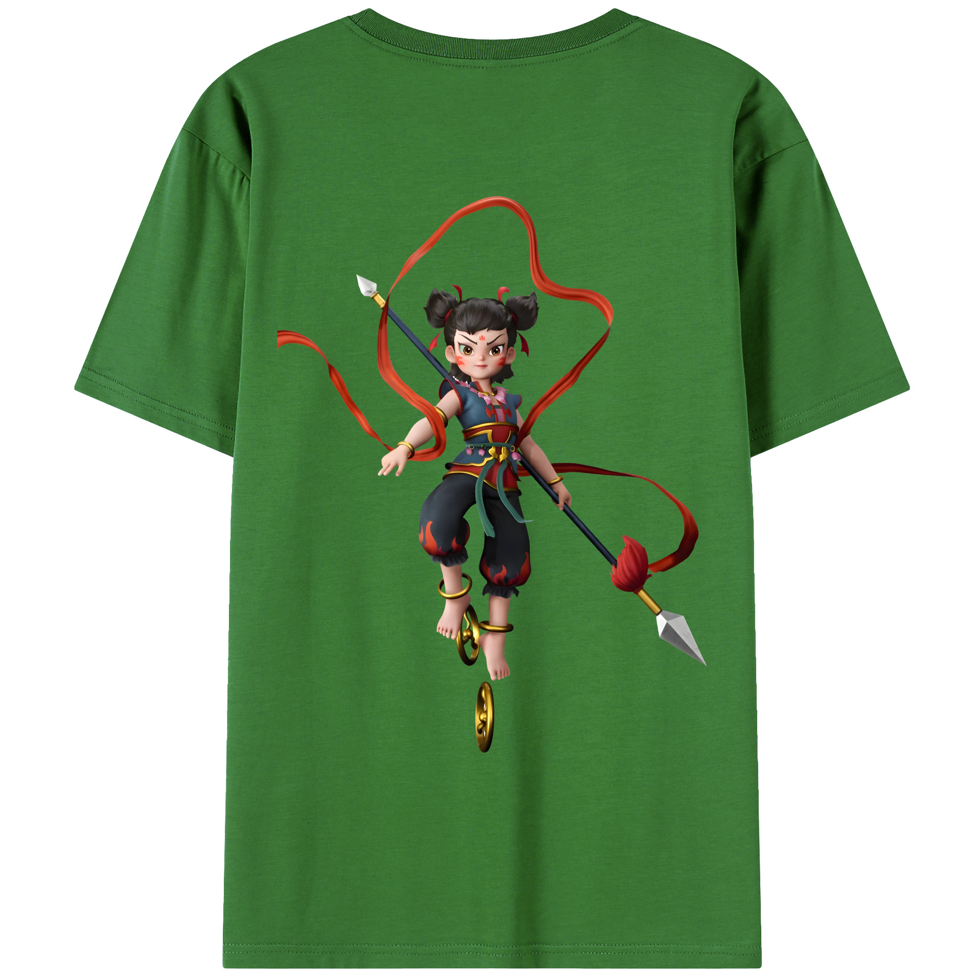 （画像用） Ne Zha 2 ナタ 魔童の大暴れ レディース半袖Tシャツ(バックプリント)